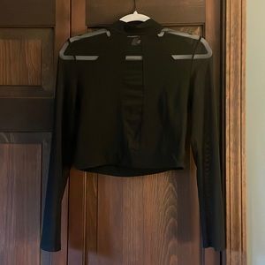 ASOS mesh sleeve crop top